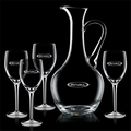 25 Oz. Deane Crystalline Carafe w/ 4 Wine Glasses